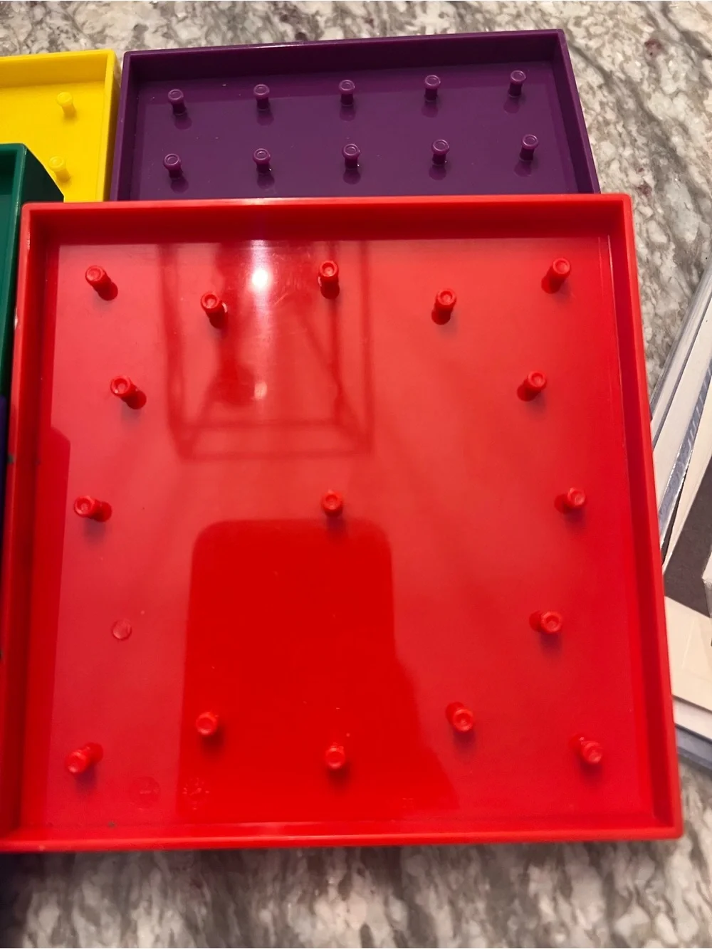Geoboard Set with Rubber Bands and homemade Pattern Cards set 6 homeschool math